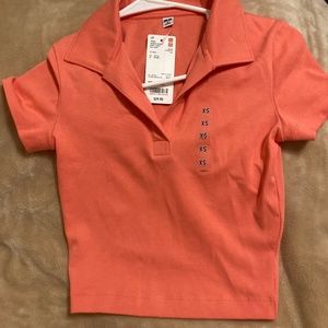 Cropped Short Sleeve Polo Shirt